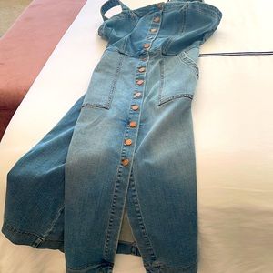 Fitted denim maxi dress
